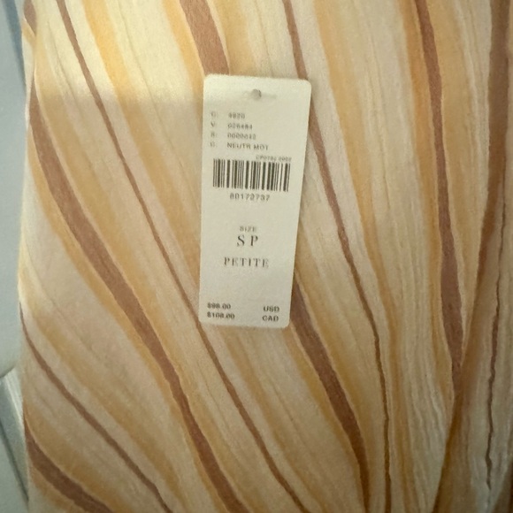 Anthropologie 💛 Balloon Sleeve Cropped Striped Tie Blouse 💛 NWT - Picture 10 of 12